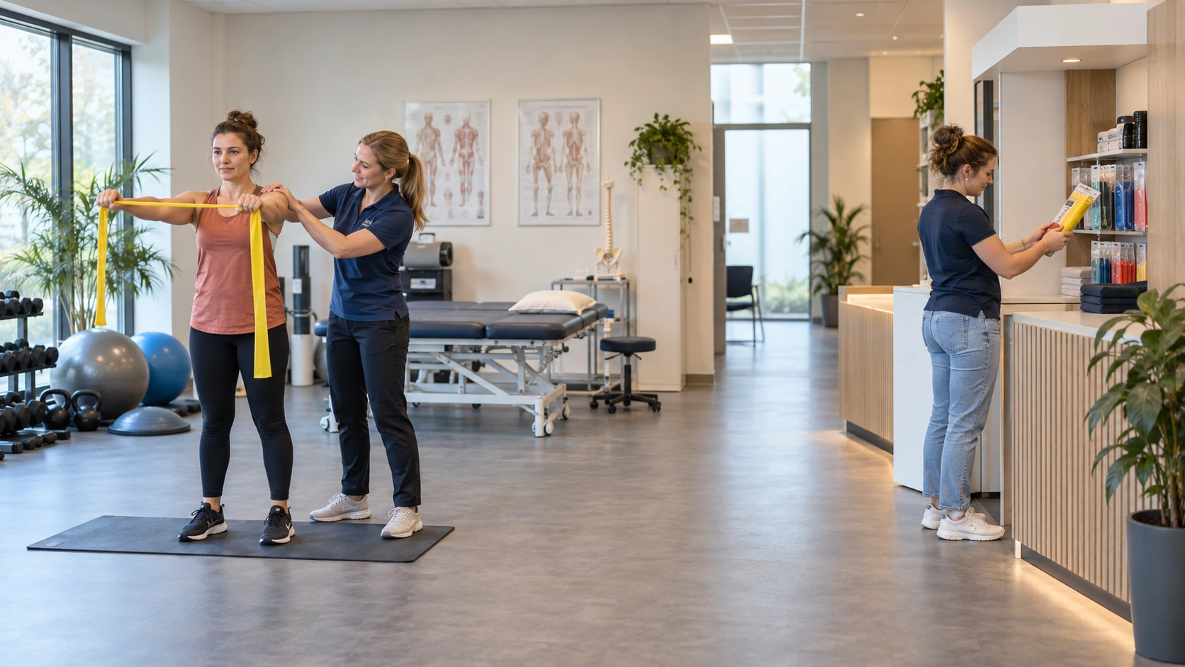 Fysiotherapiebehandeling en verkoop van oefenmateriaal binnen dezelfde praktijk.