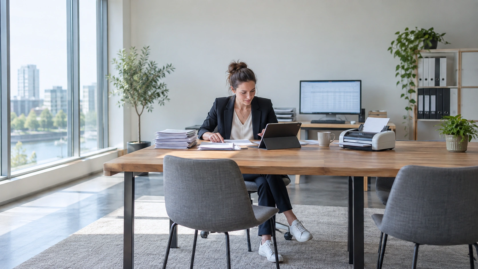 Papieren factuur en gestructureerd digitaal formulier worden naast elkaar gecontroleerd.